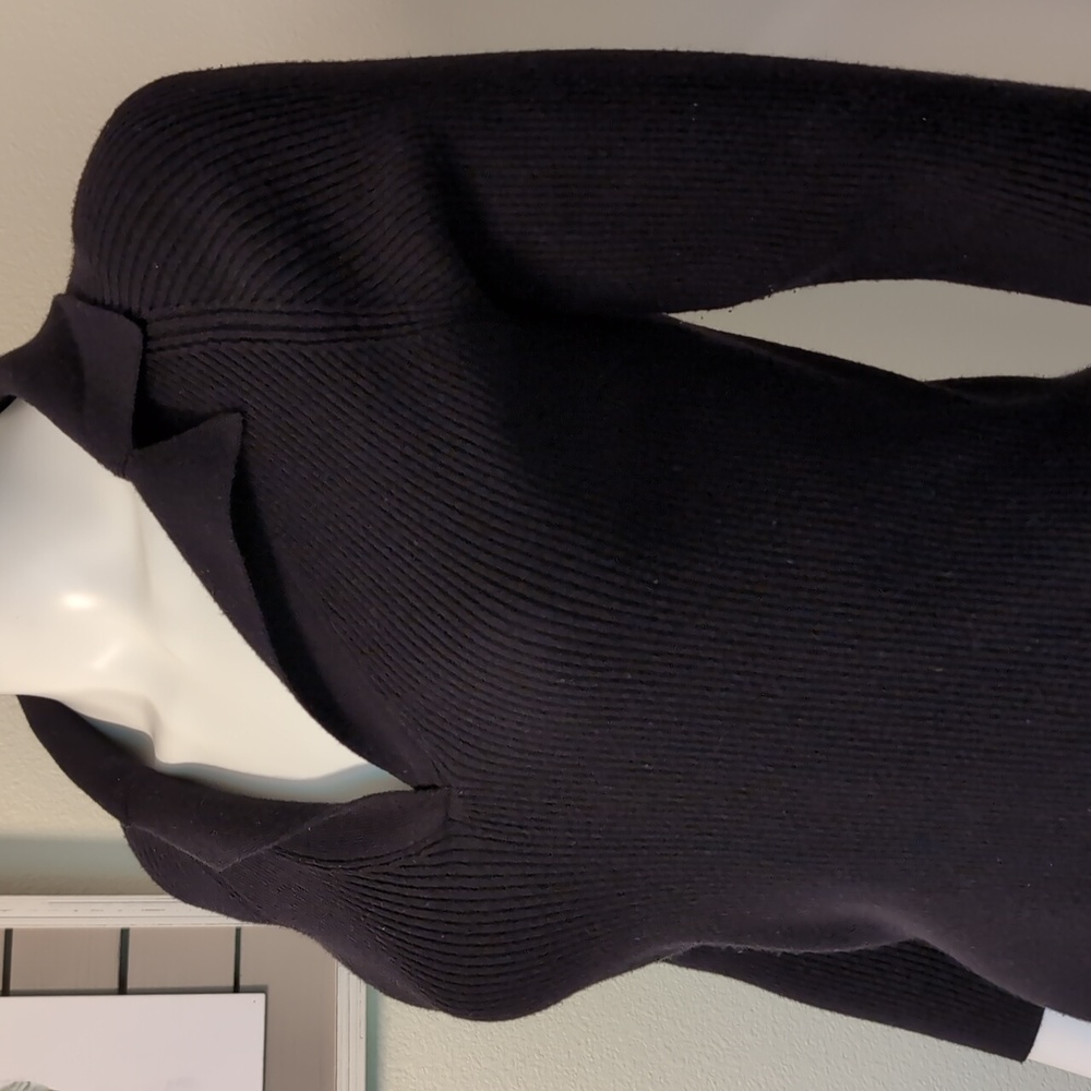Hillard&Hanson ¾Sleeve V-neck Black Sweater Bodycon SzSmall